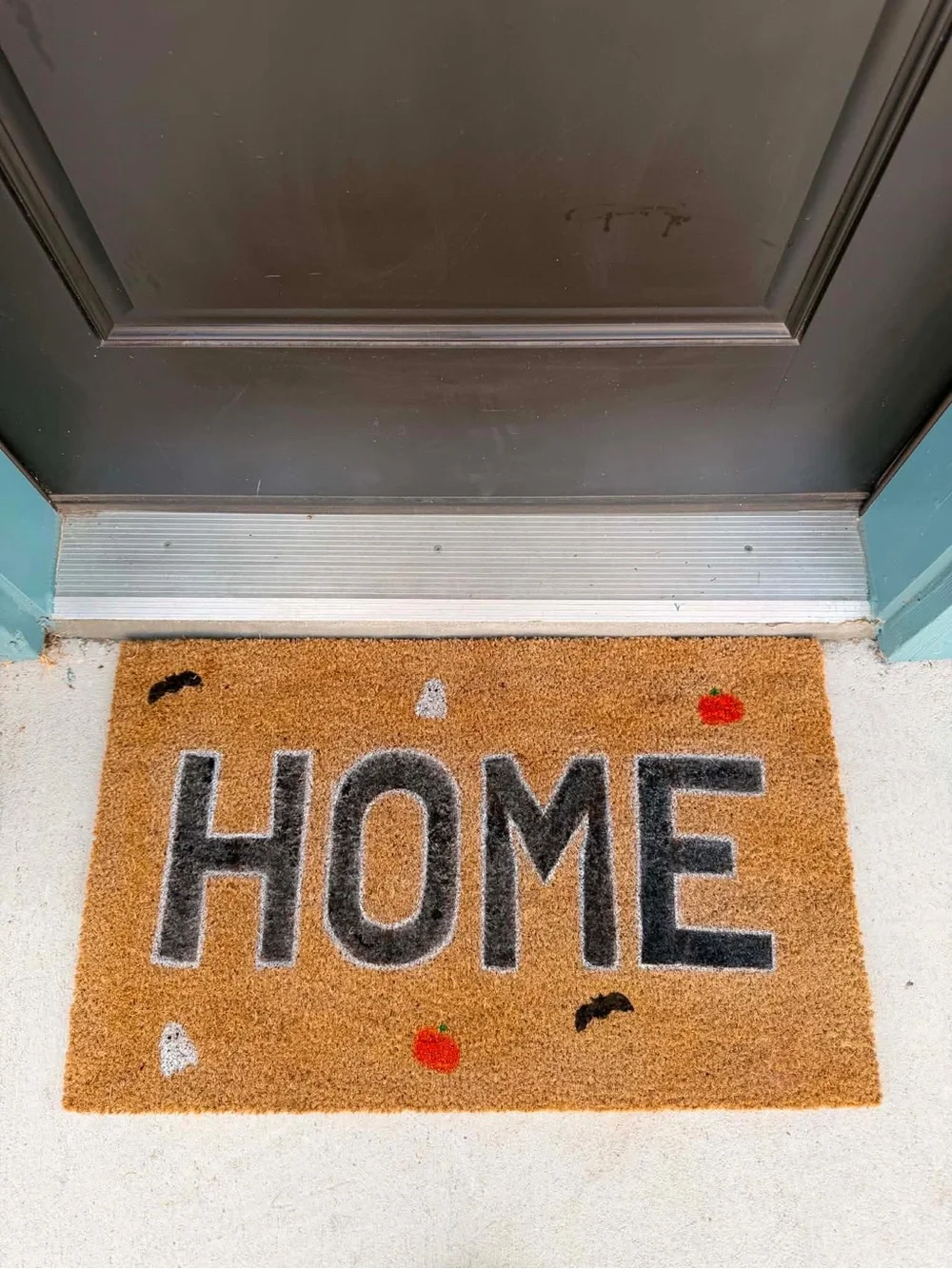 HOME Welcome Doormat in Natural Brown with Black Lettering